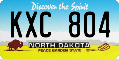 ND license plate KXC804