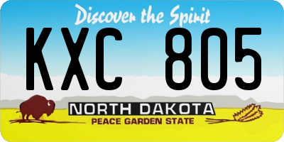 ND license plate KXC805