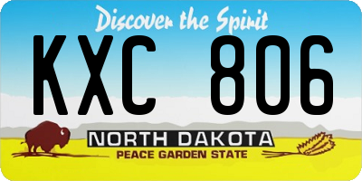 ND license plate KXC806