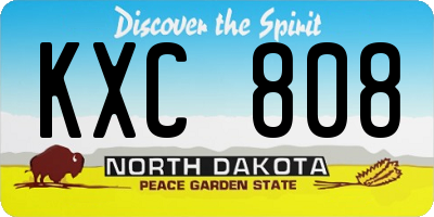 ND license plate KXC808