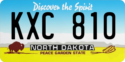 ND license plate KXC810