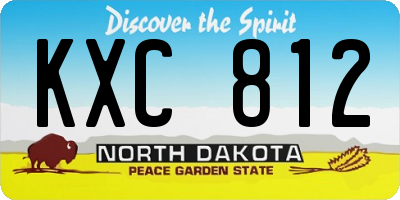 ND license plate KXC812