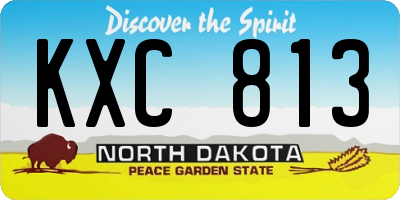 ND license plate KXC813