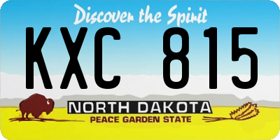 ND license plate KXC815