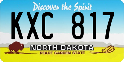 ND license plate KXC817