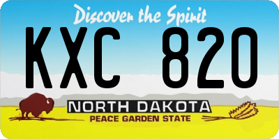 ND license plate KXC820