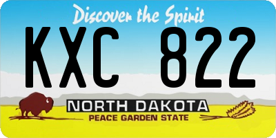 ND license plate KXC822