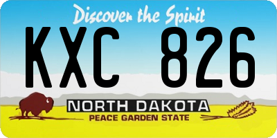 ND license plate KXC826