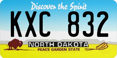 ND license plate KXC832