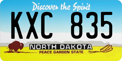 ND license plate KXC835