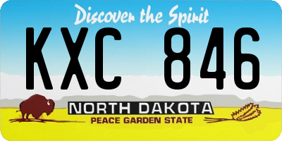 ND license plate KXC846
