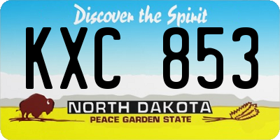 ND license plate KXC853