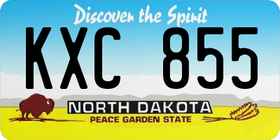 ND license plate KXC855