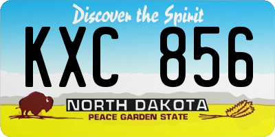 ND license plate KXC856