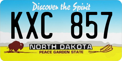 ND license plate KXC857