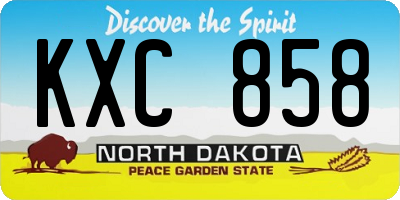 ND license plate KXC858