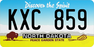 ND license plate KXC859