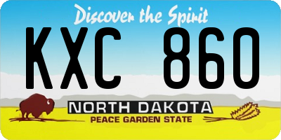 ND license plate KXC860