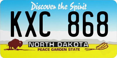 ND license plate KXC868