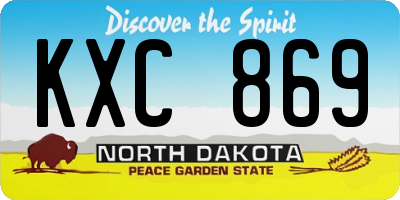 ND license plate KXC869