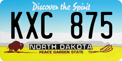 ND license plate KXC875