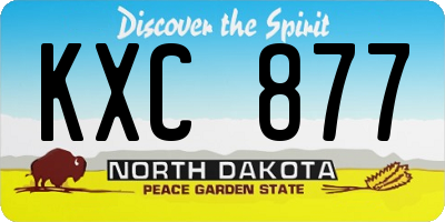 ND license plate KXC877