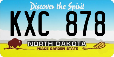 ND license plate KXC878