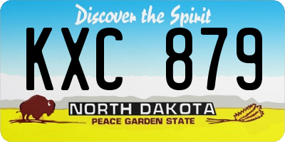 ND license plate KXC879