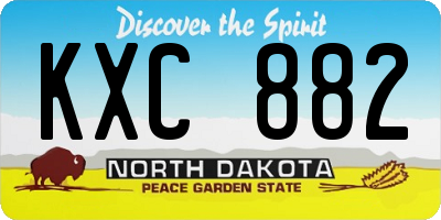 ND license plate KXC882