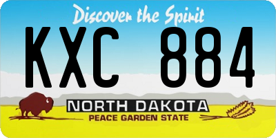 ND license plate KXC884