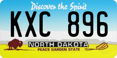 ND license plate KXC896