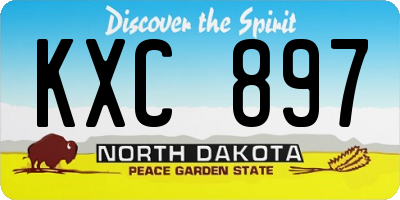 ND license plate KXC897