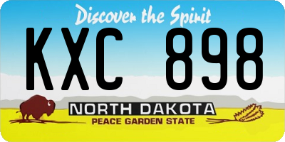 ND license plate KXC898
