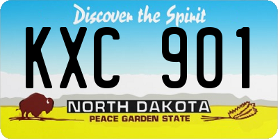 ND license plate KXC901