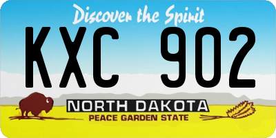 ND license plate KXC902