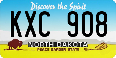 ND license plate KXC908