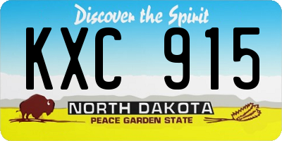 ND license plate KXC915