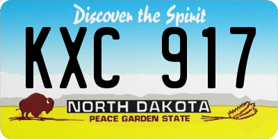 ND license plate KXC917