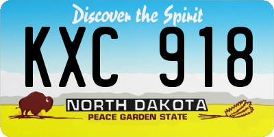 ND license plate KXC918