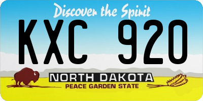 ND license plate KXC920