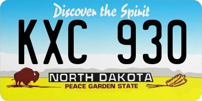 ND license plate KXC930