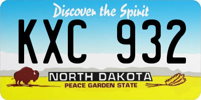 ND license plate KXC932