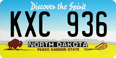 ND license plate KXC936