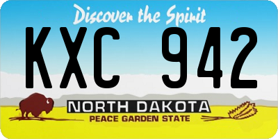 ND license plate KXC942