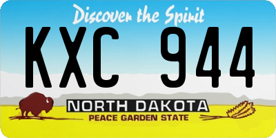 ND license plate KXC944