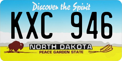 ND license plate KXC946