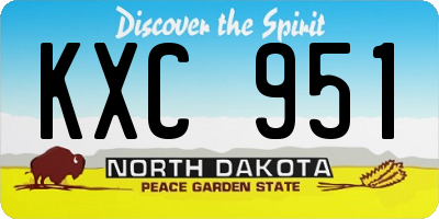 ND license plate KXC951