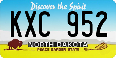 ND license plate KXC952