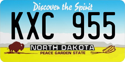 ND license plate KXC955