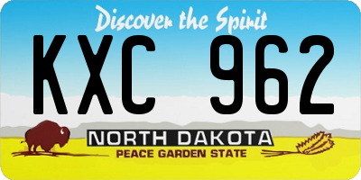 ND license plate KXC962